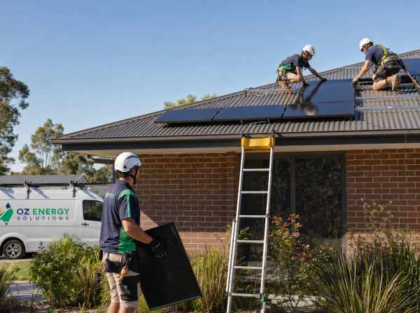 The OZ Energy Solutions installation crew on site